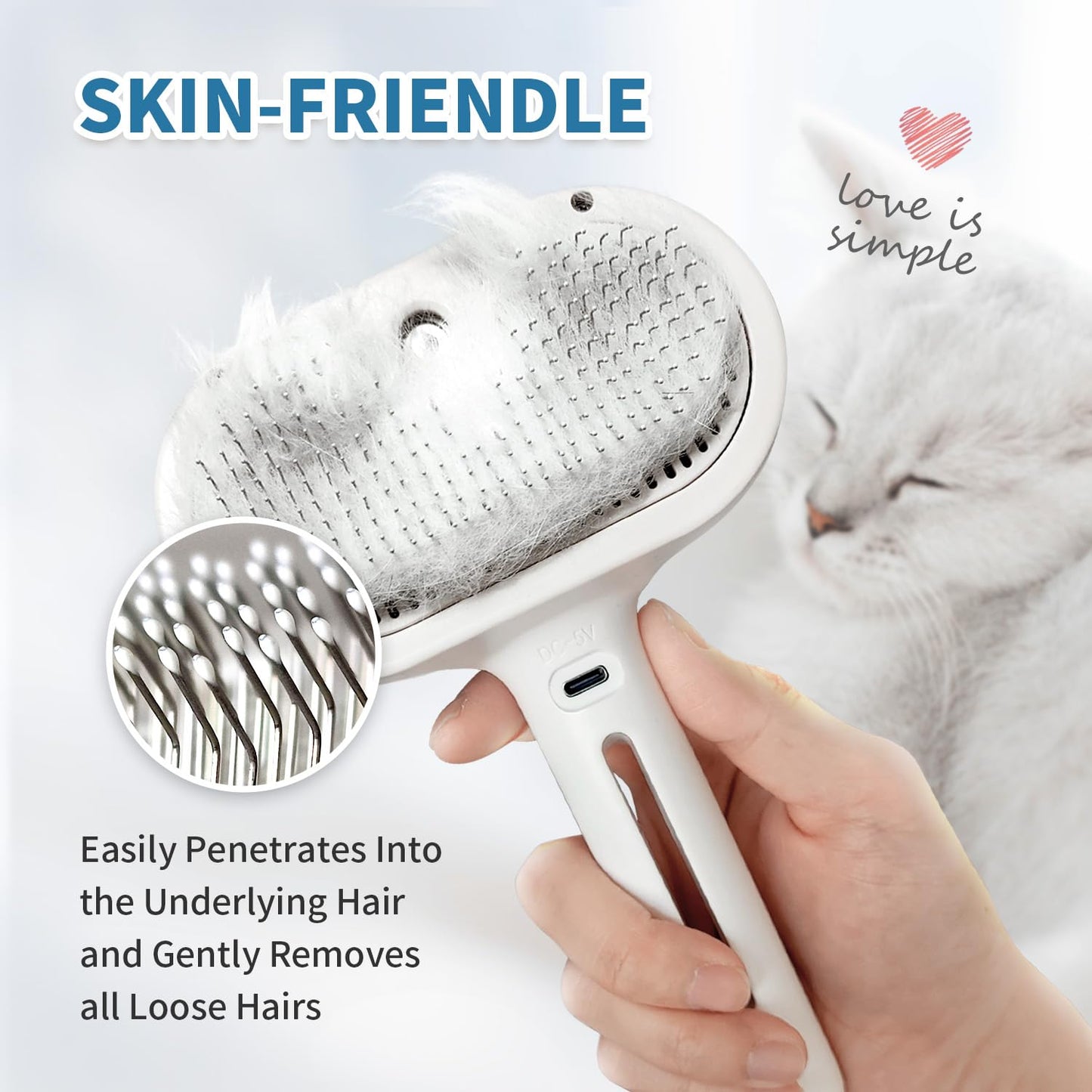 3-in-1 Self-Cleaning Steam Pet Brush The Effortless Way to Reduce Shedding & Keep Your Pet’s Coat Healthy