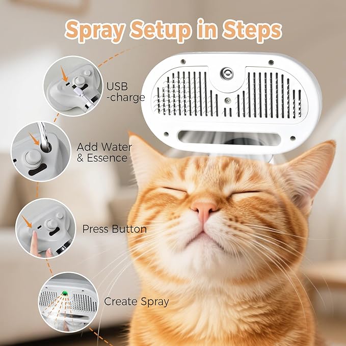 3-in-1 SteamPaw™ Grooming & Shedding Brush