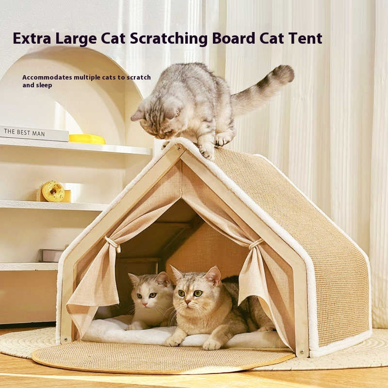 CozyPaw™ 2-In-1 Sisal Cat Scratcher House