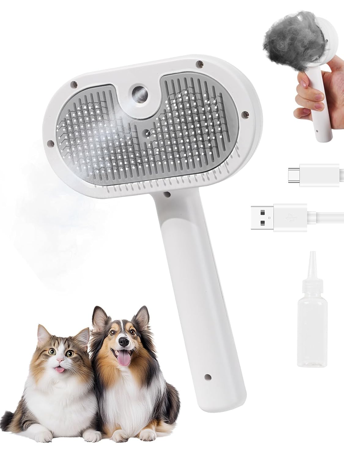 3-in-1 SteamPaw™ Grooming & Shedding Brush