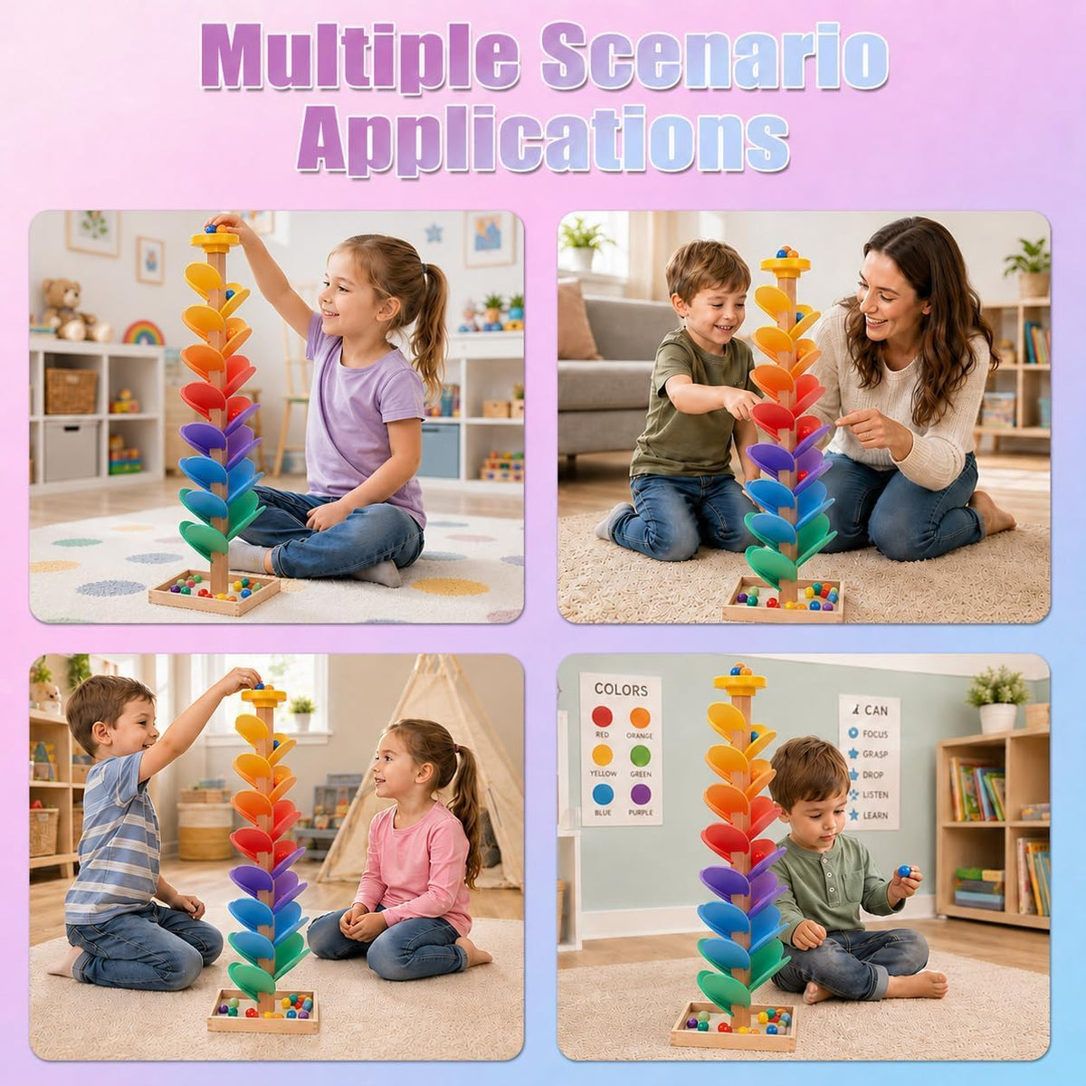 Wooden Rainbow Music Tree™– Screen-Free Musical Ball Run