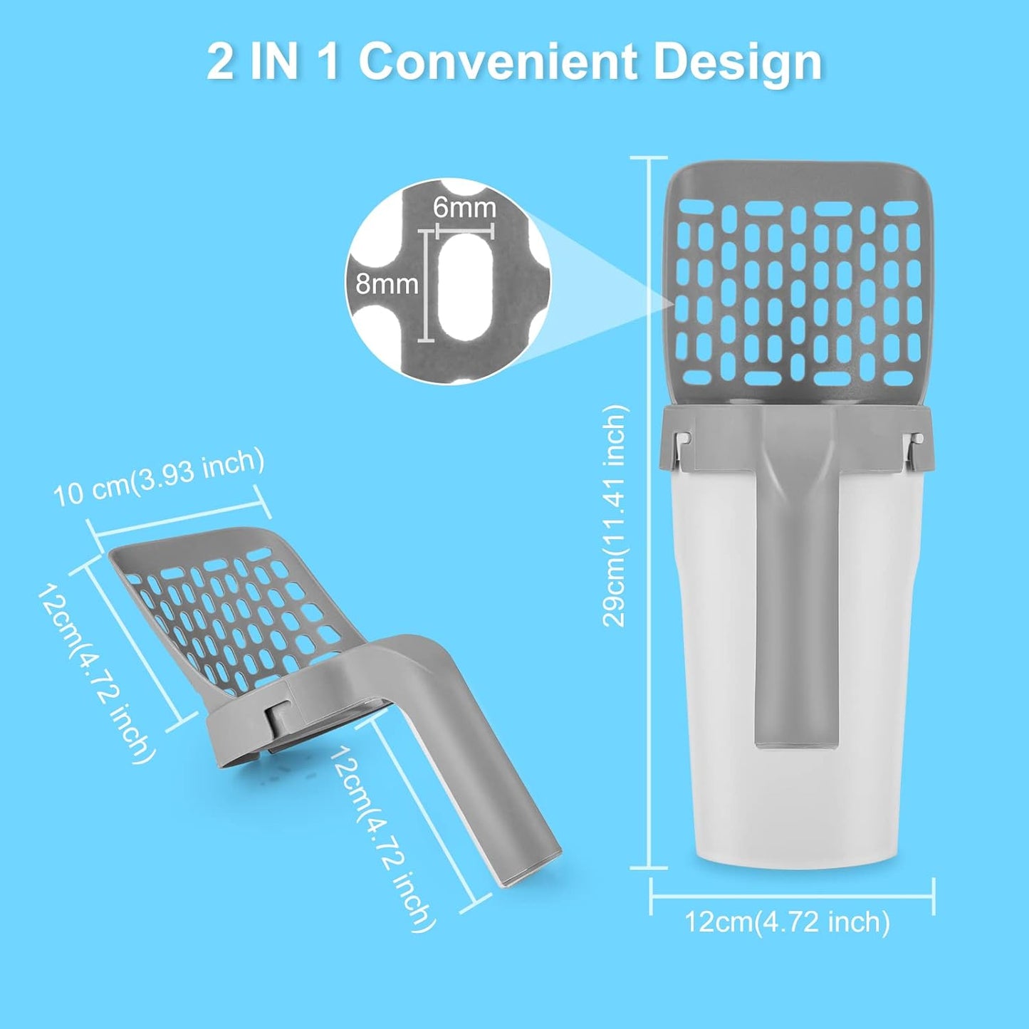 PawClean™ 2-in-1 Cat Litter Scoop With Built-In Waste Storage System