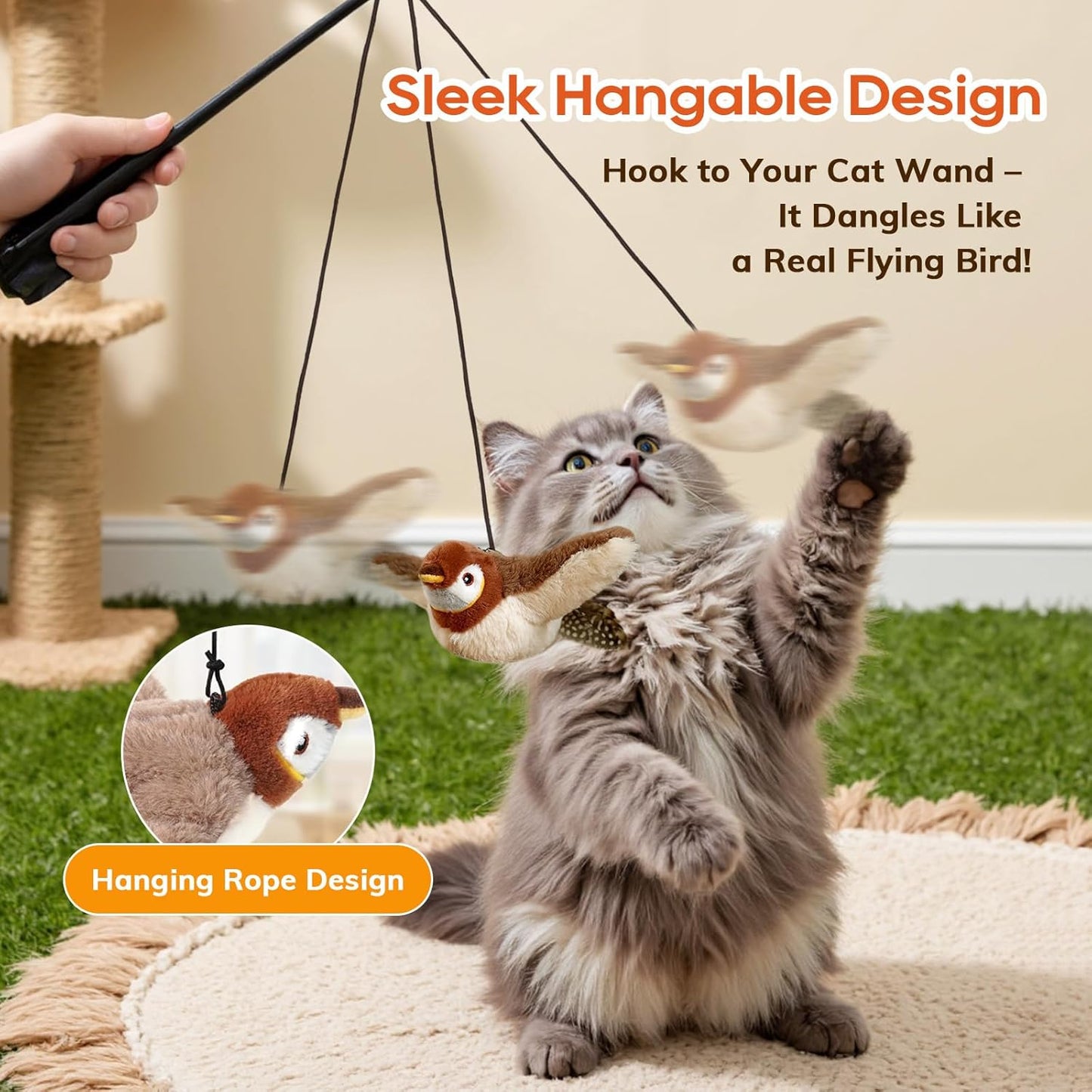 Keep Your Cat Active, Entertained & Out of Trouble — The Interactive Flying Bird Toy They Can’t Resist...Interactive Cat Toys, Bird
