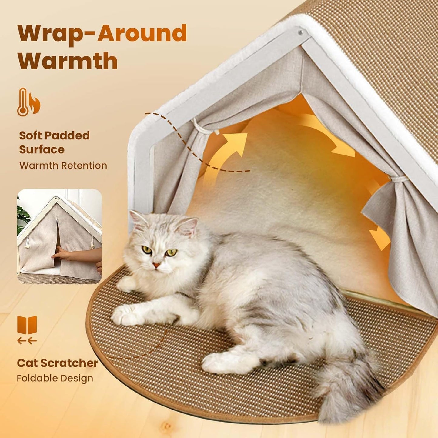 CozyPaw™ 2-In-1 Sisal Cat Scratcher House