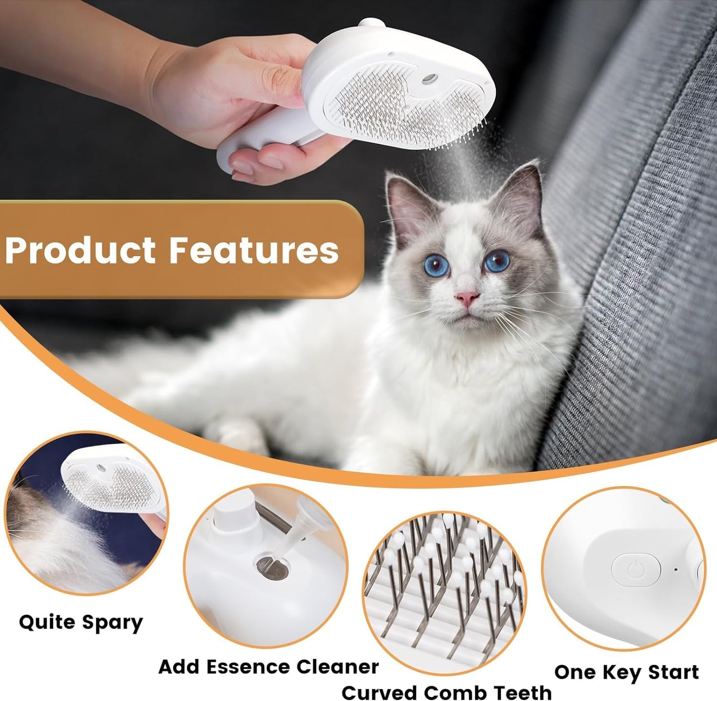 3-in-1 Self-Cleaning Steam Pet Brush The Effortless Way to Reduce Shedding & Keep Your Pet’s Coat Healthy