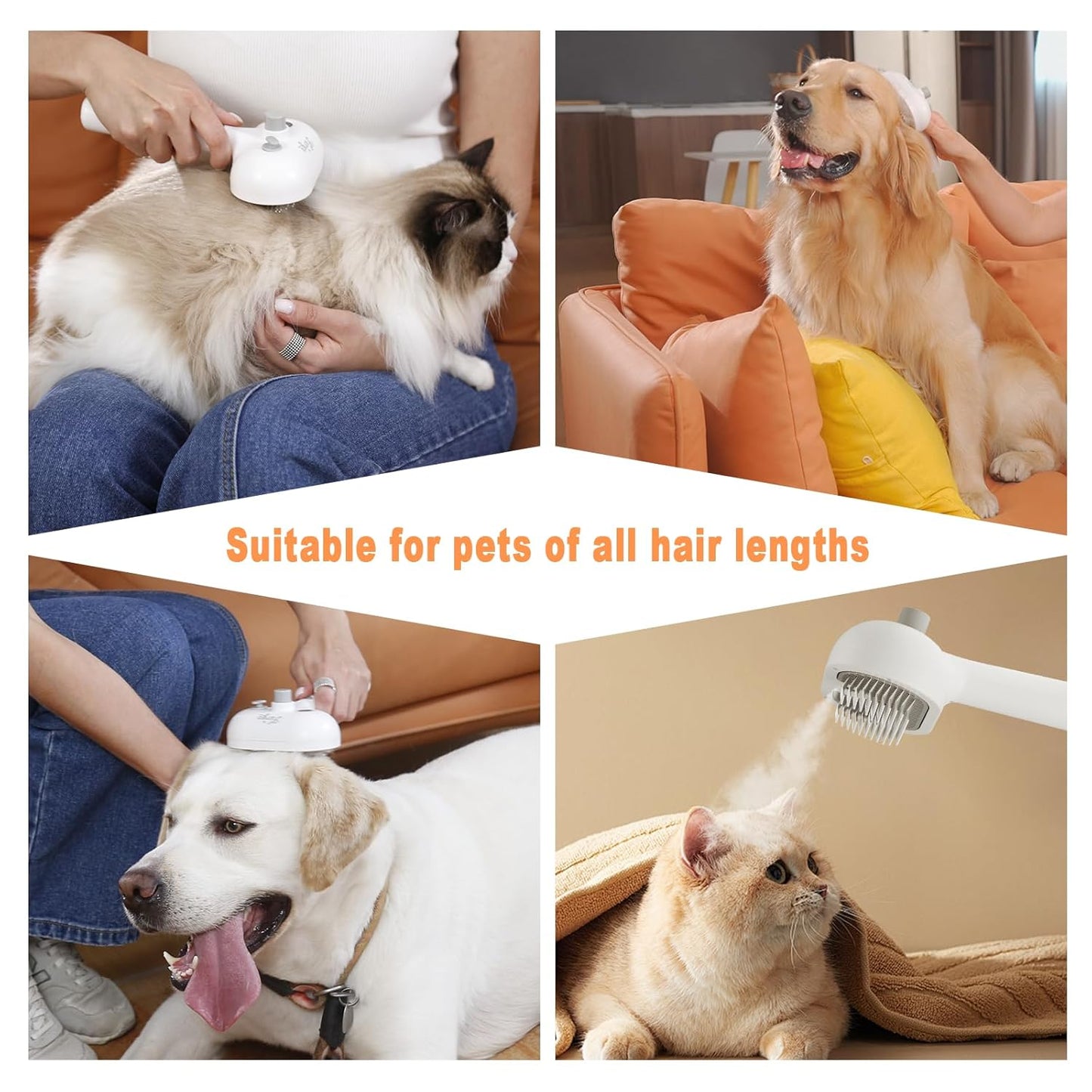 3-in-1 SteamPaw™ Grooming & Shedding Brush