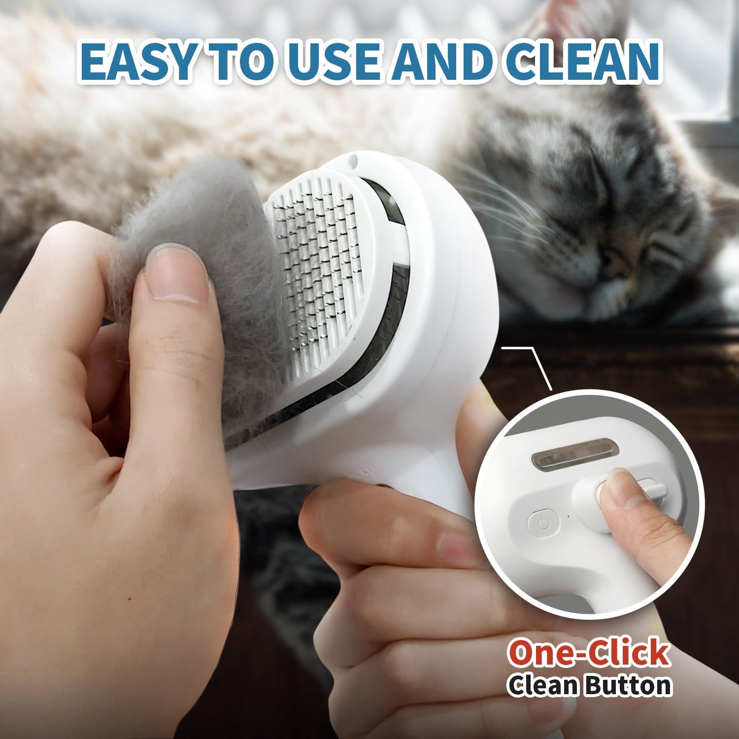 3-in-1 Self-Cleaning Steam Pet Brush The Effortless Way to Reduce Shedding & Keep Your Pet’s Coat Healthy