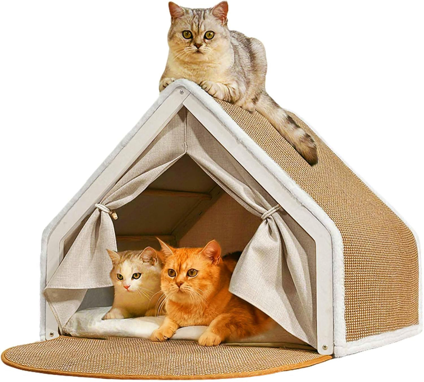 CozyPaw™ 2-In-1 Sisal Cat Scratcher House