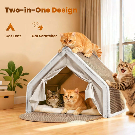 CozyPaw™ 2-In-1 Sisal Cat Scratcher House