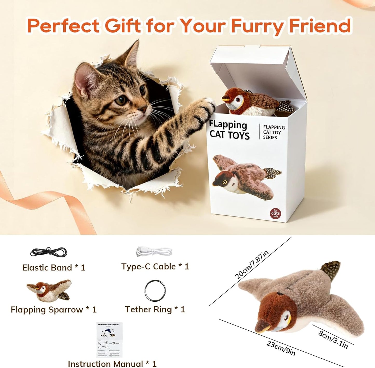 Keep Your Cat Active, Entertained & Out of Trouble — The Interactive Flying Bird Toy They Can’t Resist...Interactive Cat Toys, Bird