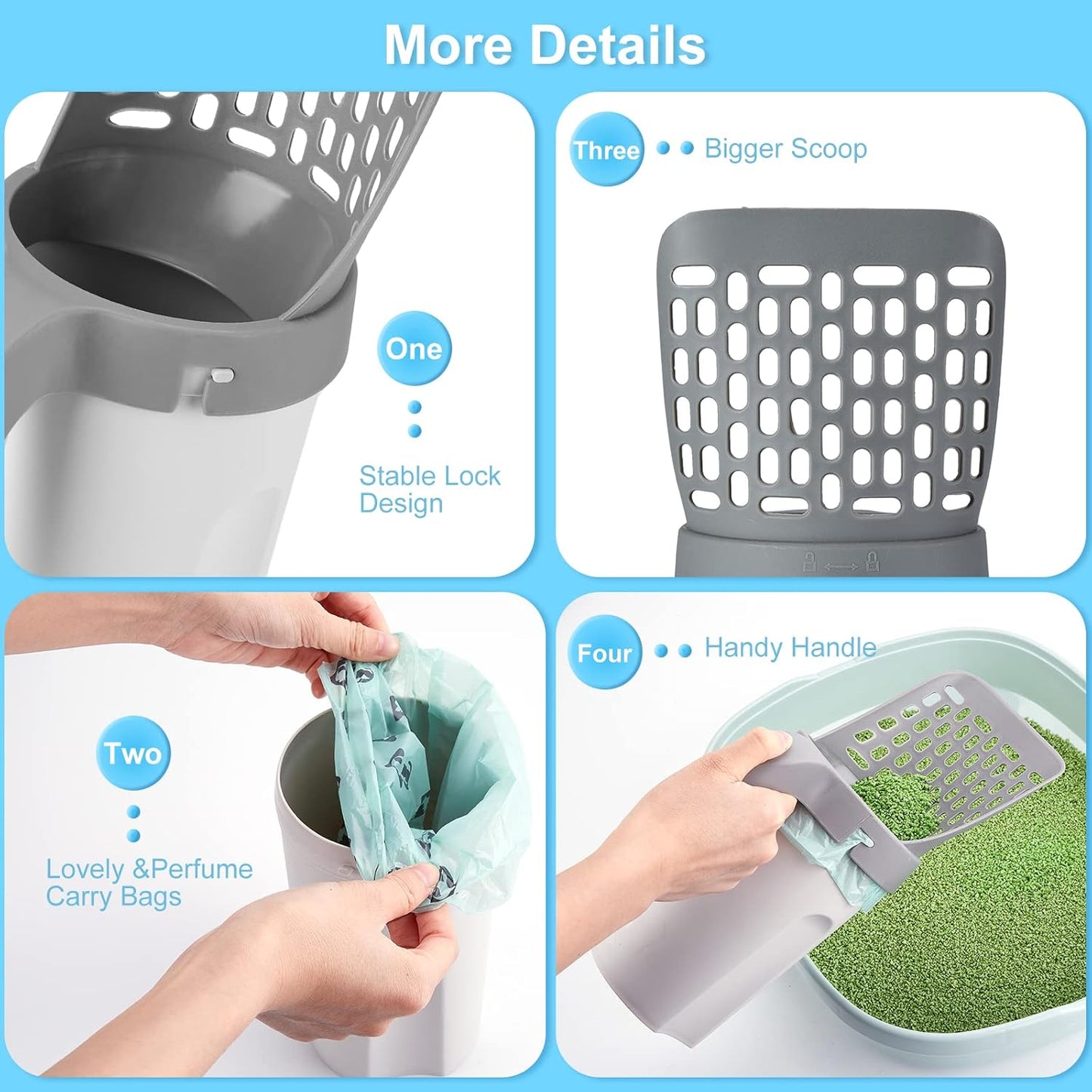 PawClean™ 2-in-1 Cat Litter Scoop With Built-In Waste Storage System