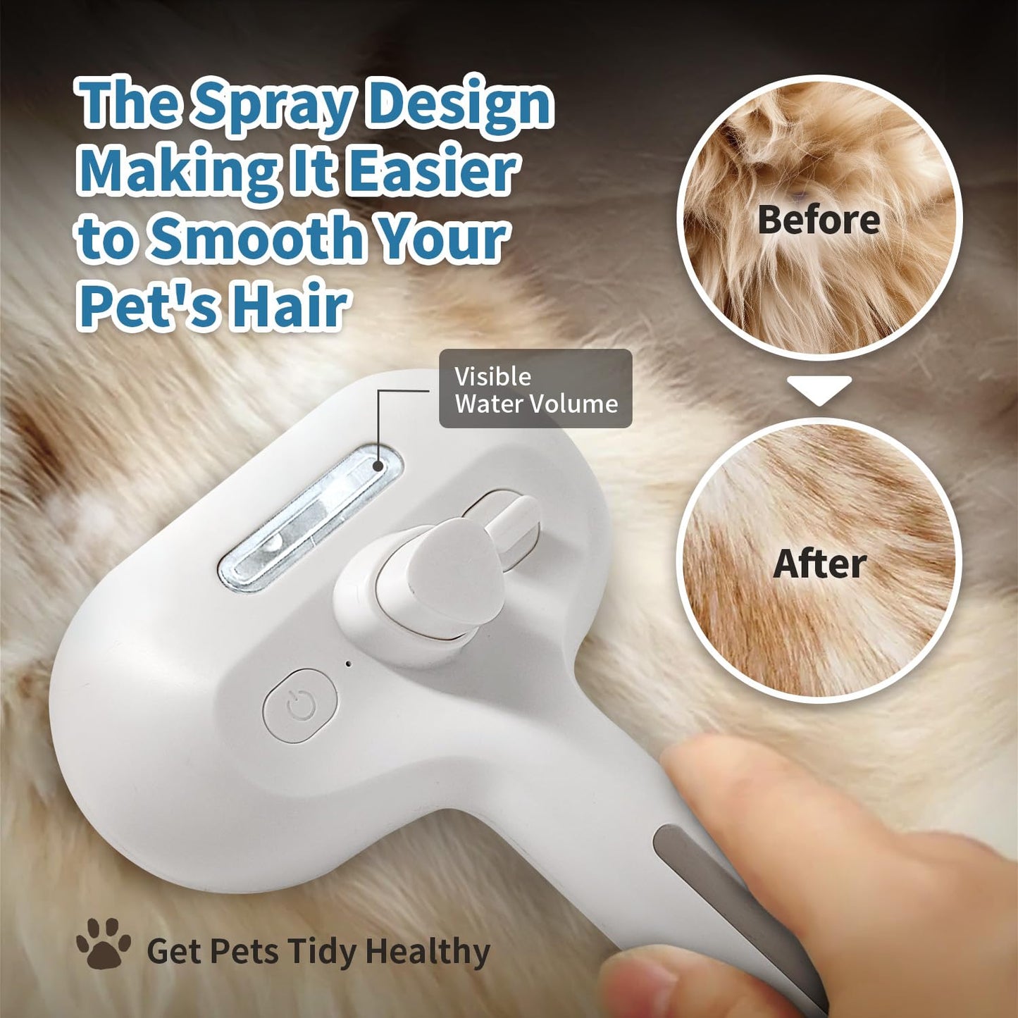 3-in-1 Self-Cleaning Steam Pet Brush The Effortless Way to Reduce Shedding & Keep Your Pet’s Coat Healthy