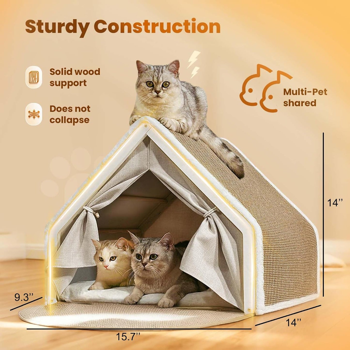 CozyPaw™ 2-In-1 Sisal Cat Scratcher House