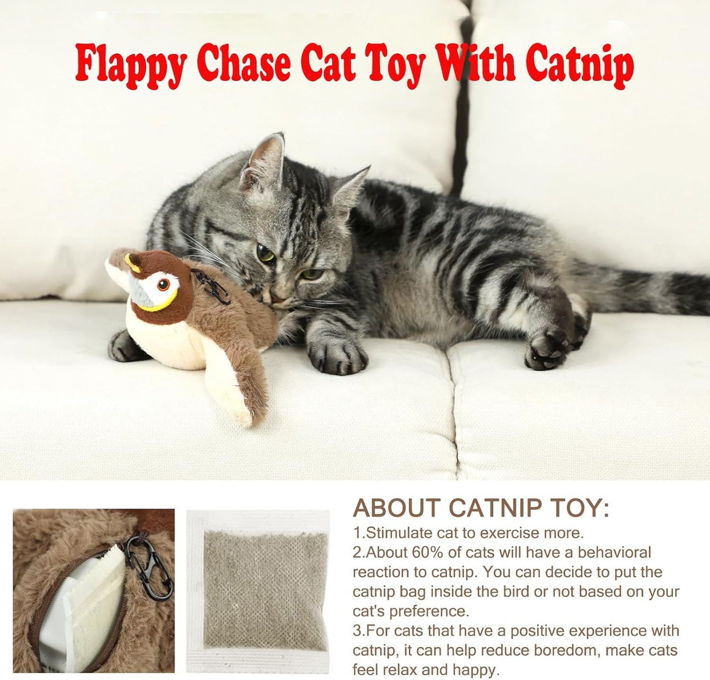 Keep Your Cat Active, Entertained & Out of Trouble — The Interactive Flying Bird Toy They Can’t Resist...Interactive Cat Toys, Bird