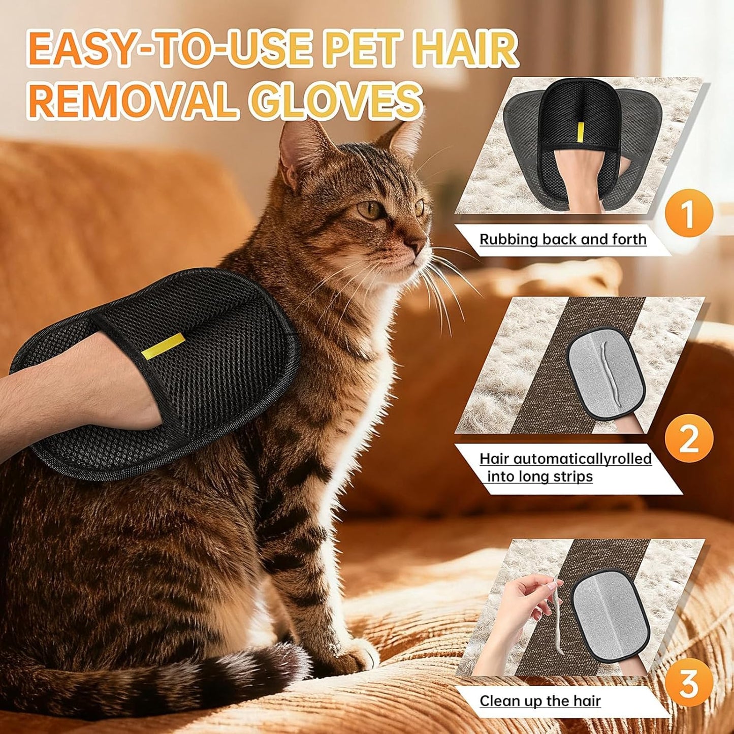Finally… A Simple Way to Remove Pet Hair Without the Mess, Stress, or Sticky Rollers..Pet Hair Remover Glove