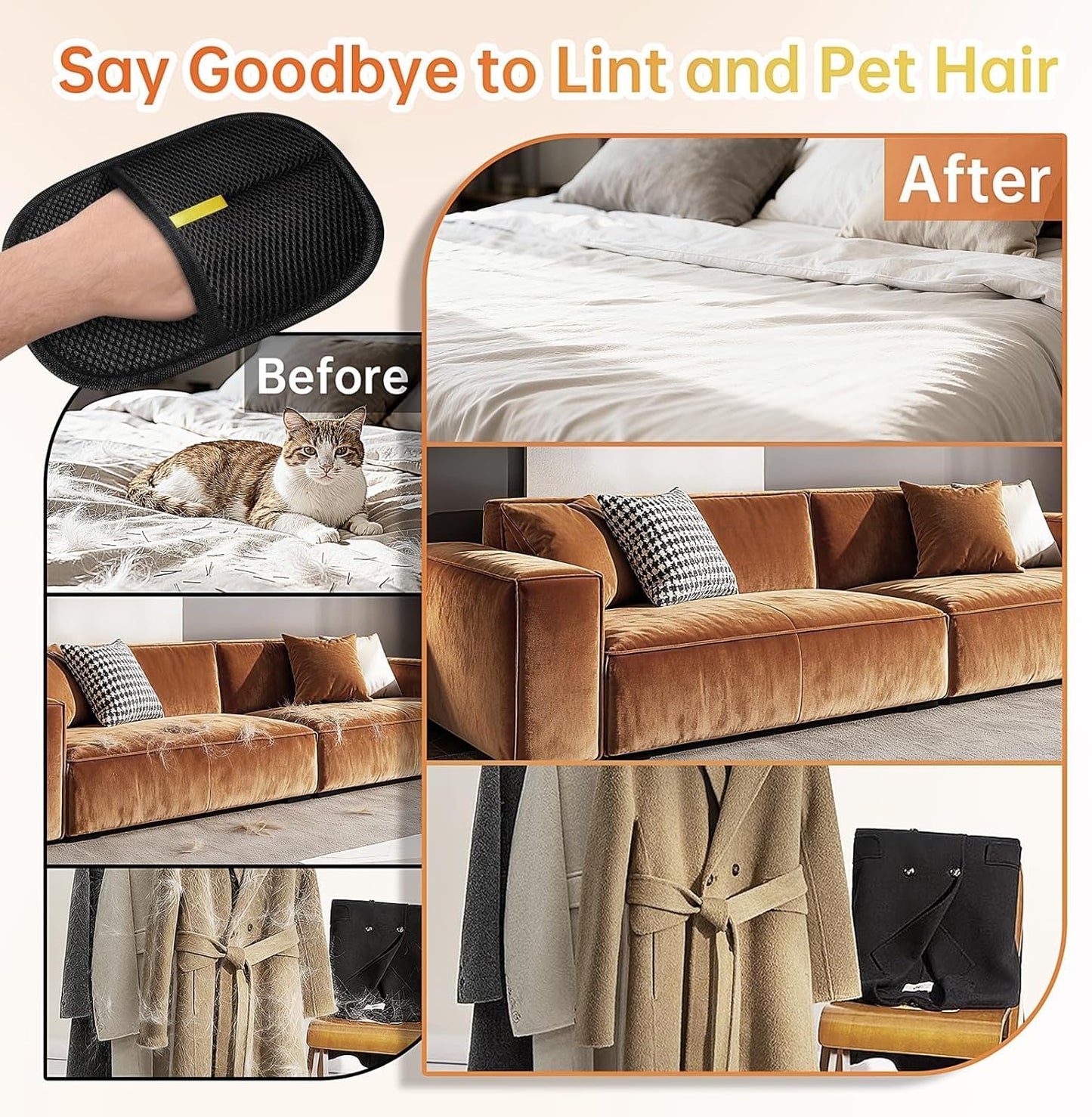 Finally… A Simple Way to Remove Pet Hair Without the Mess, Stress, or Sticky Rollers..Pet Hair Remover Glove
