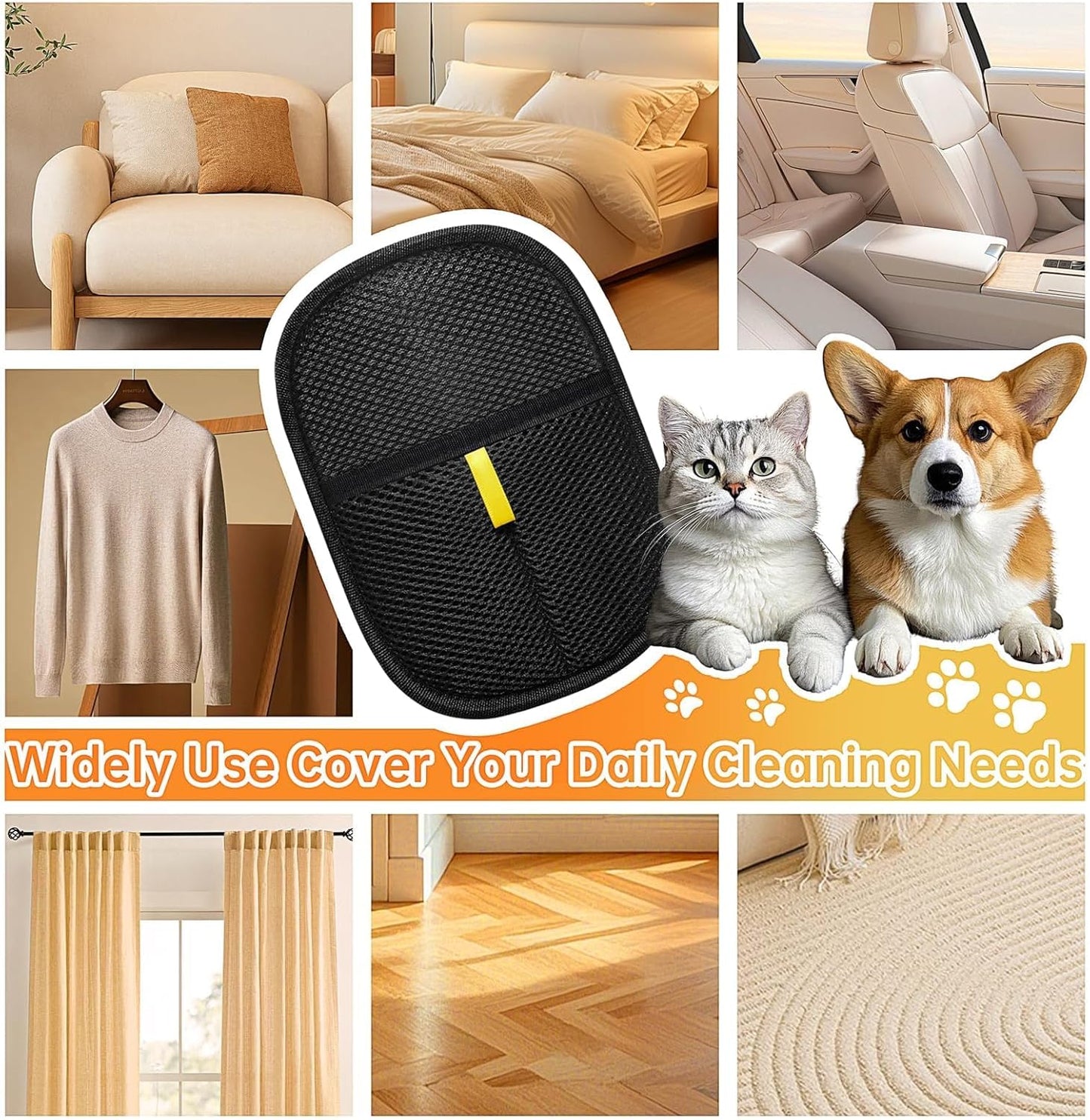 Finally… A Simple Way to Remove Pet Hair Without the Mess, Stress, or Sticky Rollers..Pet Hair Remover Glove
