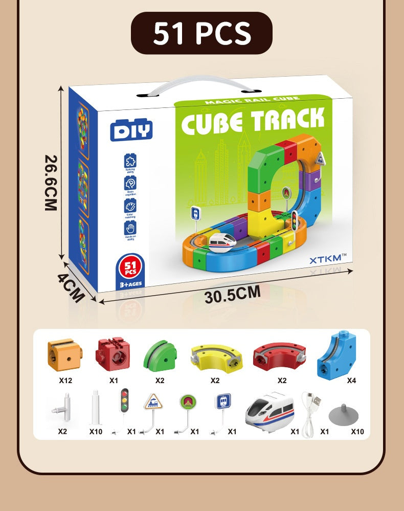 Magic Track Cube™ – 3D Electric Train Building Set for Kids