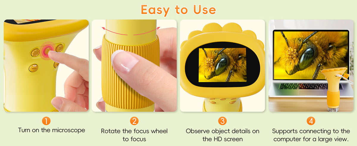 Kids Portable Digital Microscope-1000X STEM Learning Toy