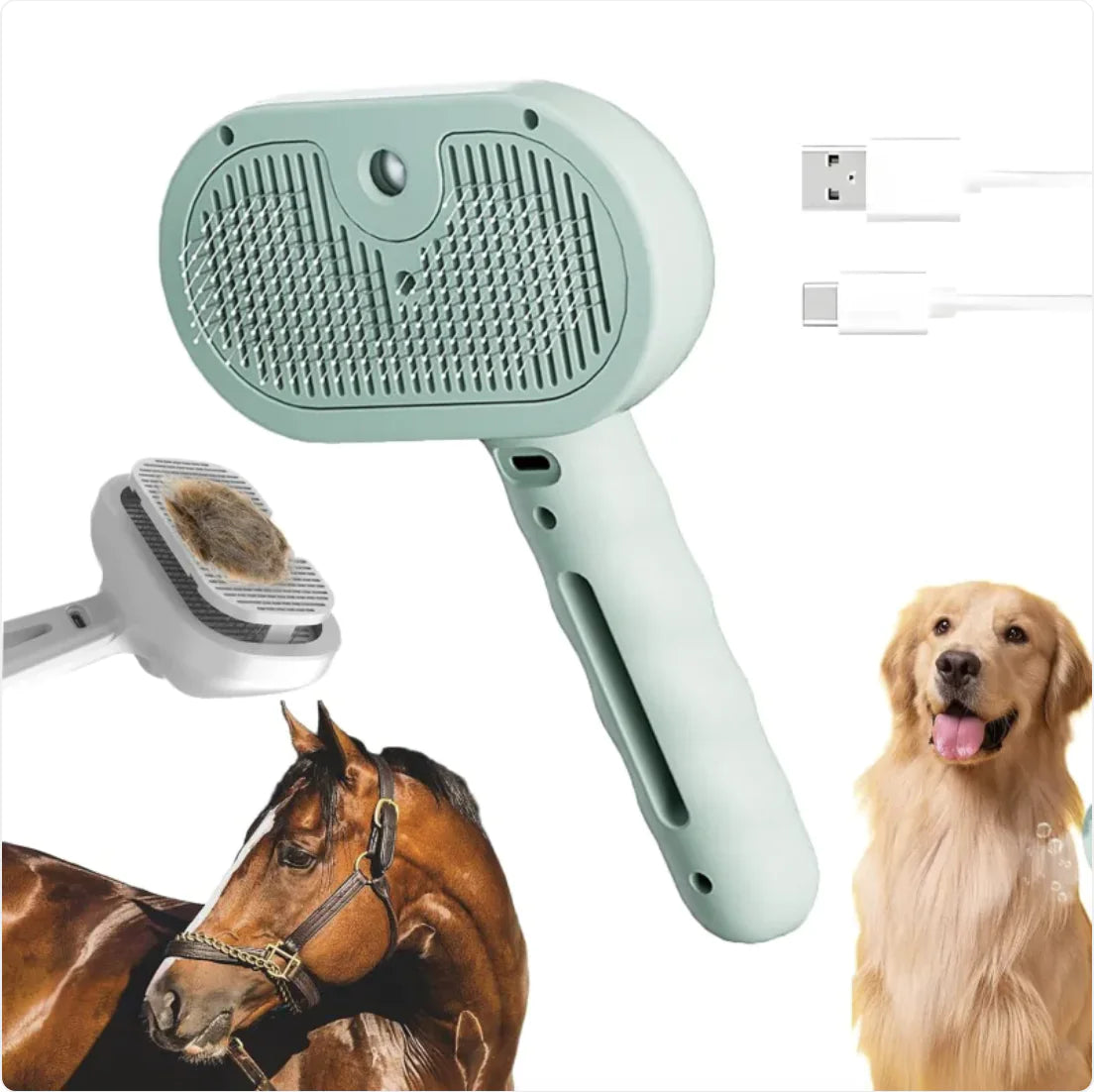 3-in-1 SteamPaw™ Grooming & Shedding Brush