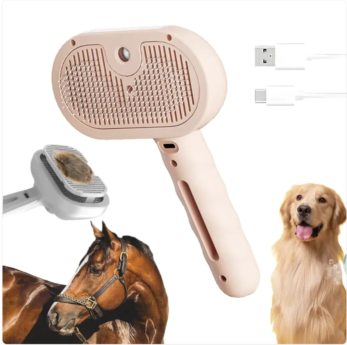 3-in-1 Self-Cleaning Steam Pet Brush The Effortless Way to Reduce Shedding & Keep Your Pet’s Coat Healthy