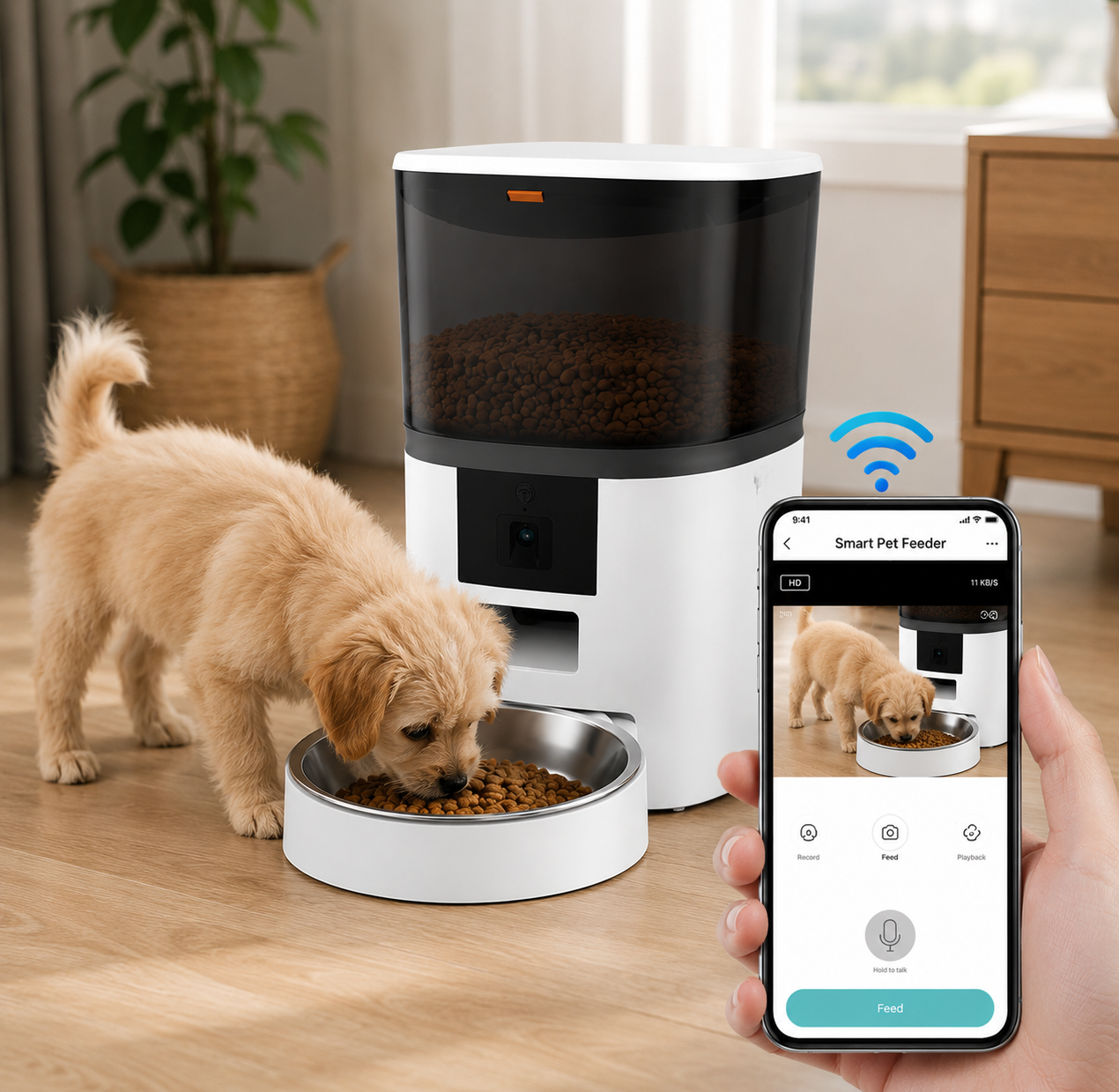 Feed & Watch™ Smart WiFi Pet Feeder With HD Camera