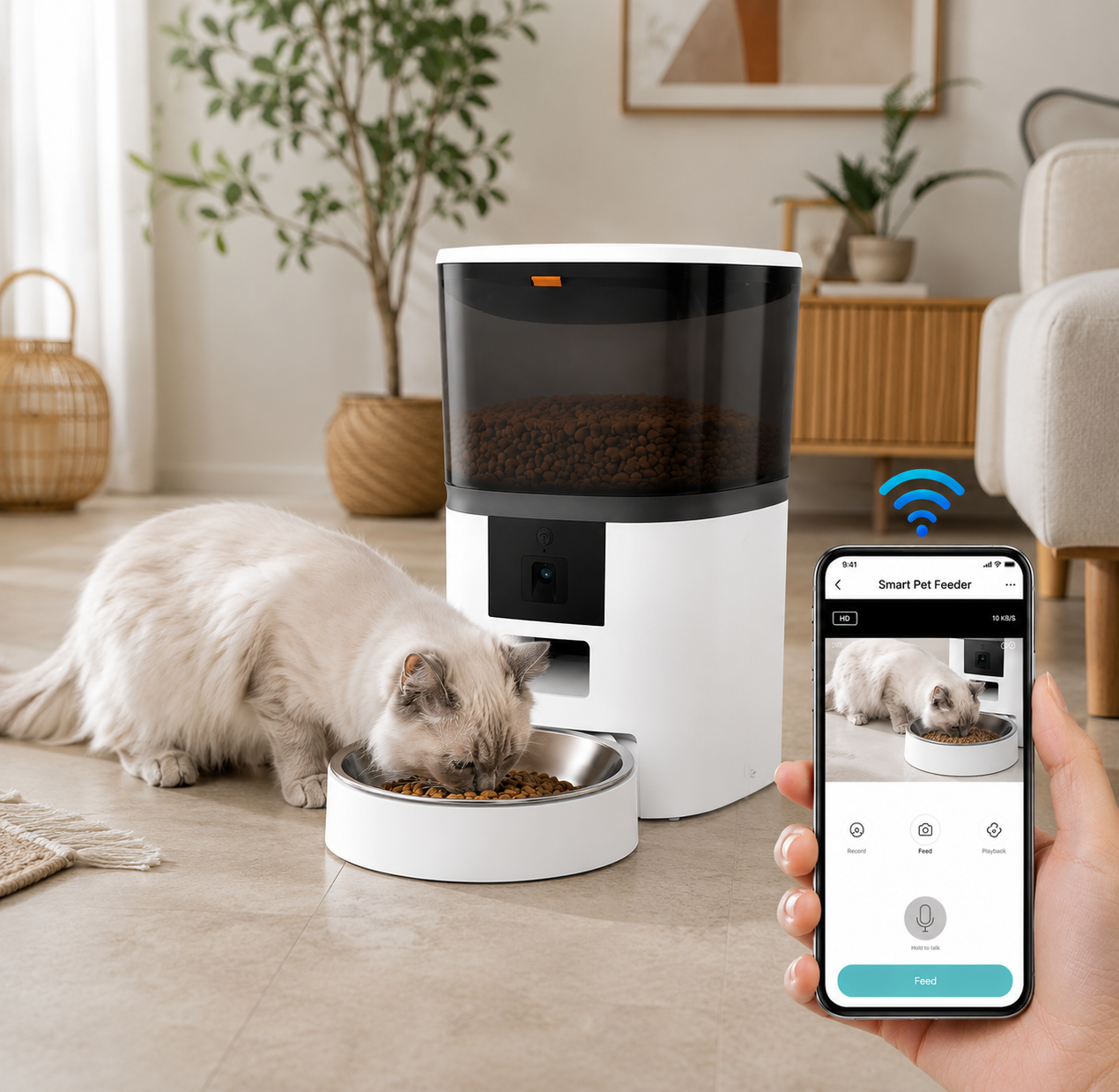 Feed & Watch™ Smart WiFi Pet Feeder With HD Camera
