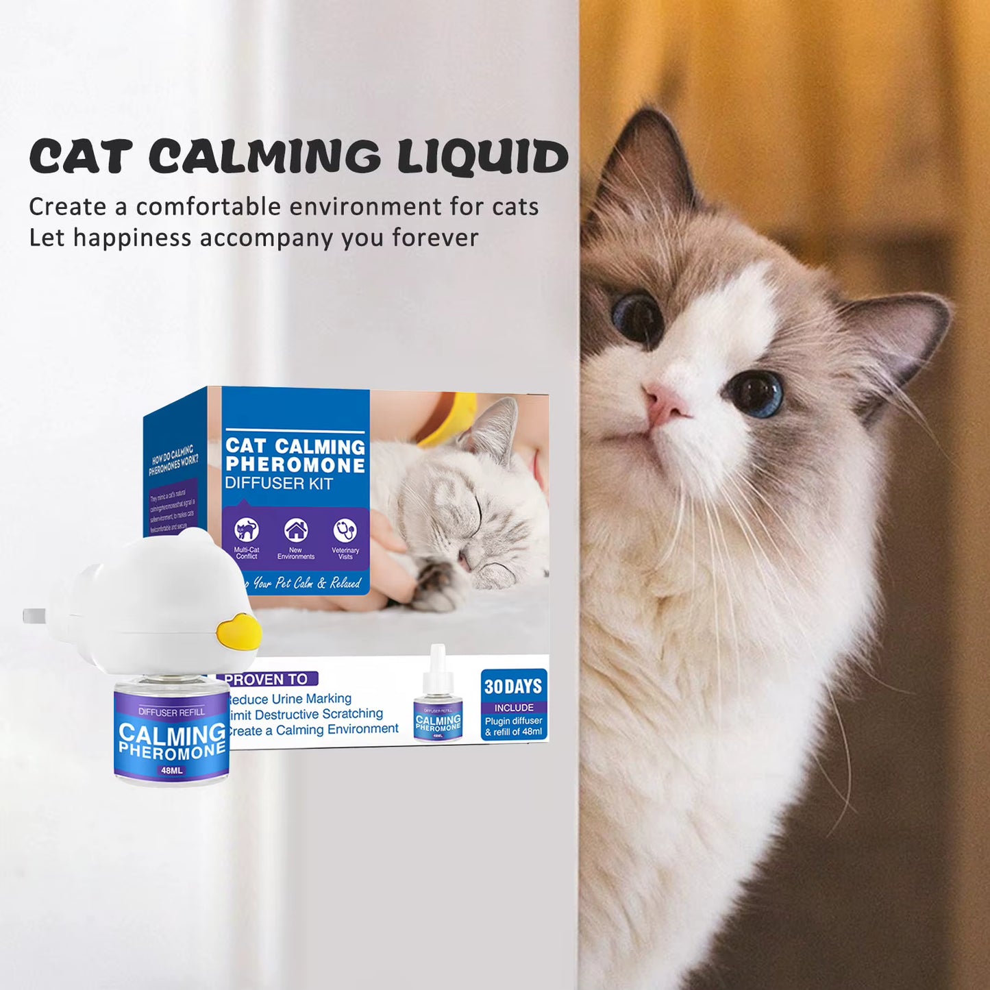 Stop Pet Anxiety Fast | Calming Pheromone Diffuser for Cats &Dogs