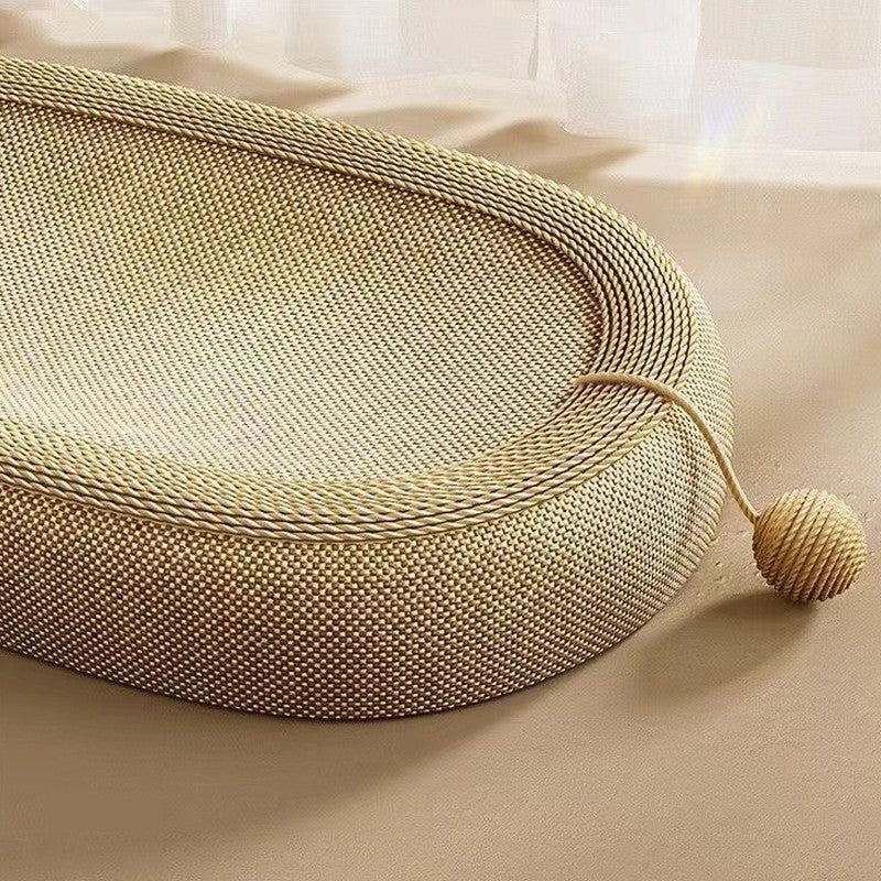 Oval Cat Scratcher Board Bed Kitten Scratching Pad Bowl Nest Activity Center
