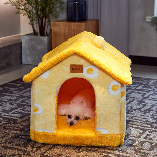 CloudPaws™ Luxury Foldable Pet House Bed For Cats & Dogs