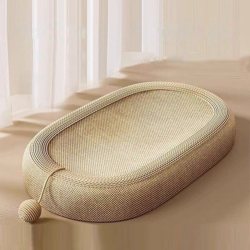 Oval Cat Scratcher Board Bed Kitten Scratching Pad Bowl Nest Activity Center